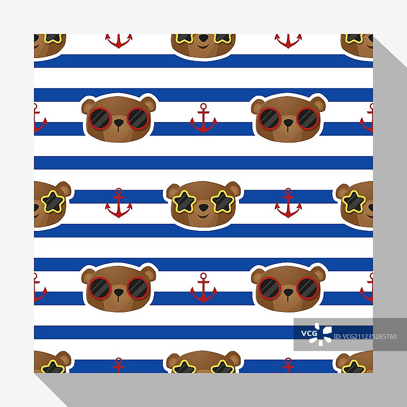 小熊动物无缝图案系列2图片素材