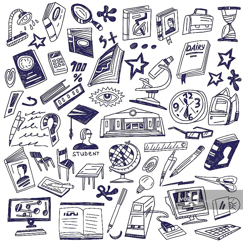 教育书籍涂鸦图片素材