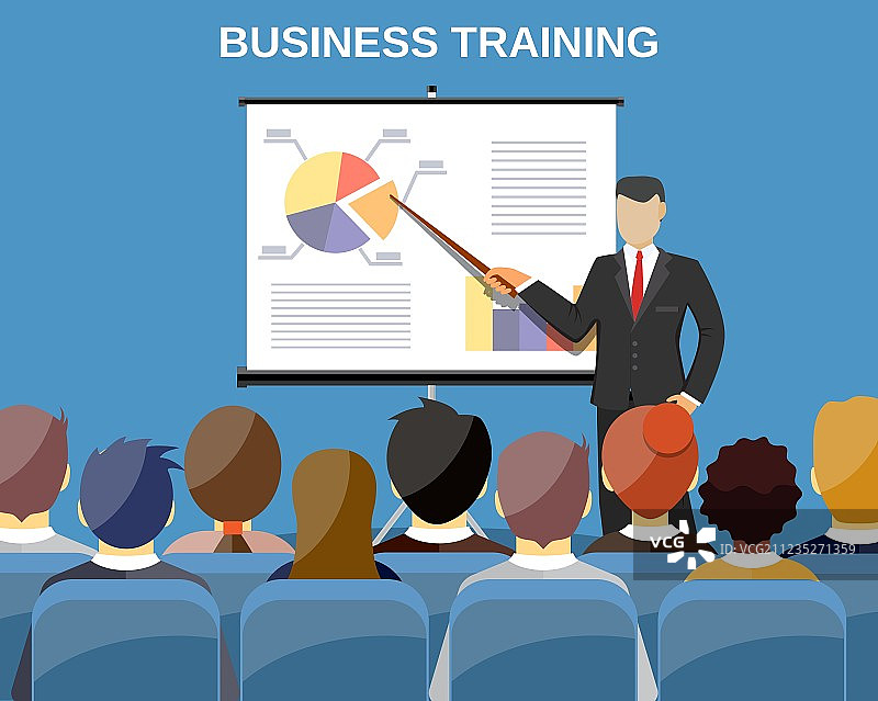 商人正在做演示图片素材