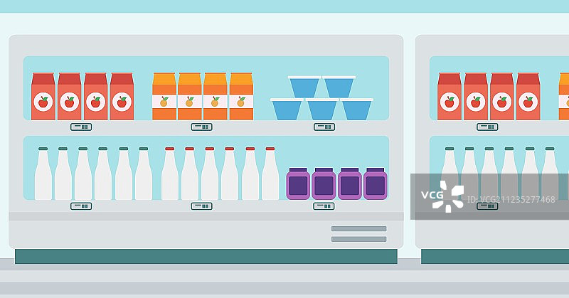 超市货架上的乳制品图片素材