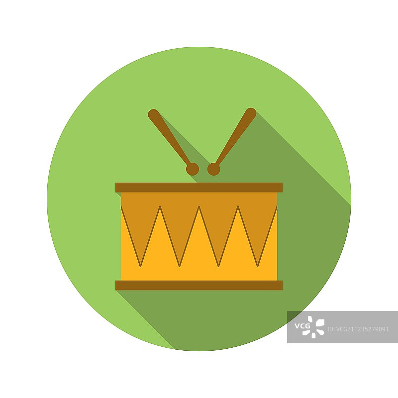 鼓和鼓槌扁平图标图片素材