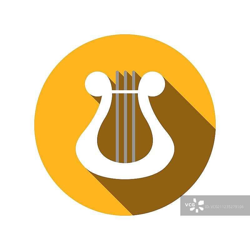 里拉琴扁平图标图片素材