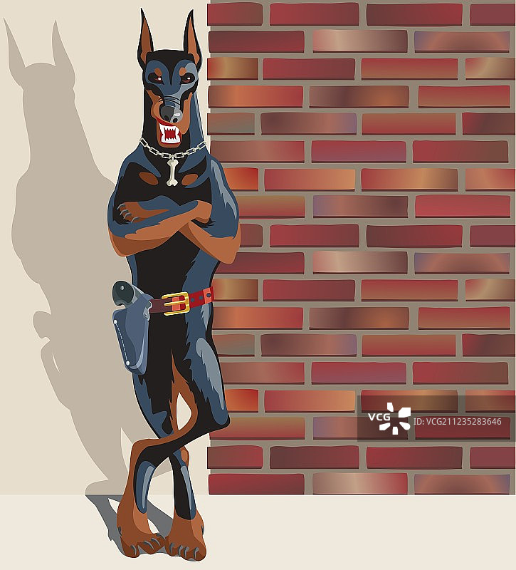 小心谨慎的凶猛犬图片素材