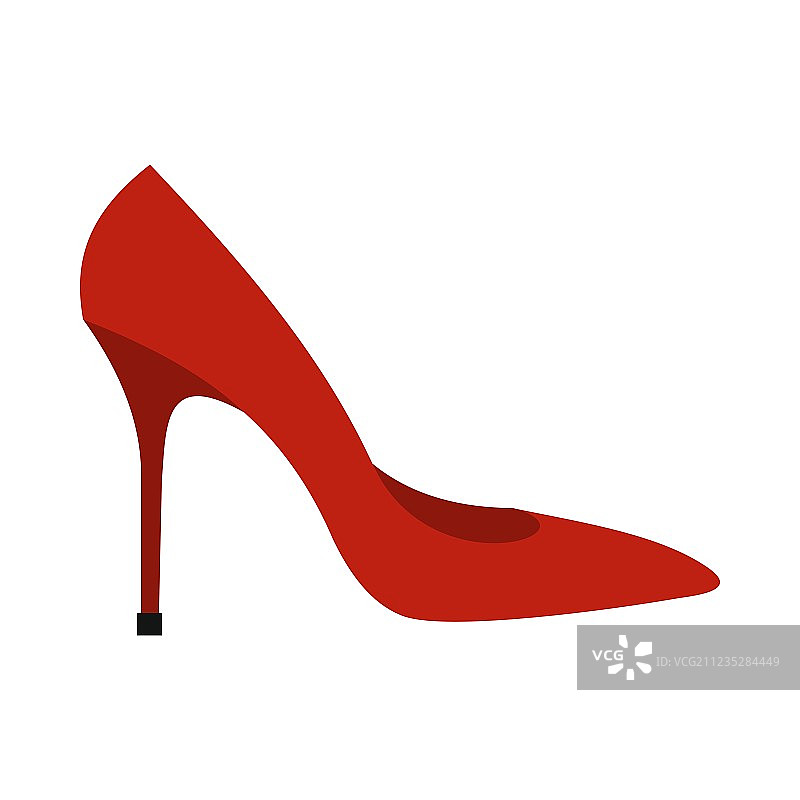红色高跟鞋图标扁平风格图片素材