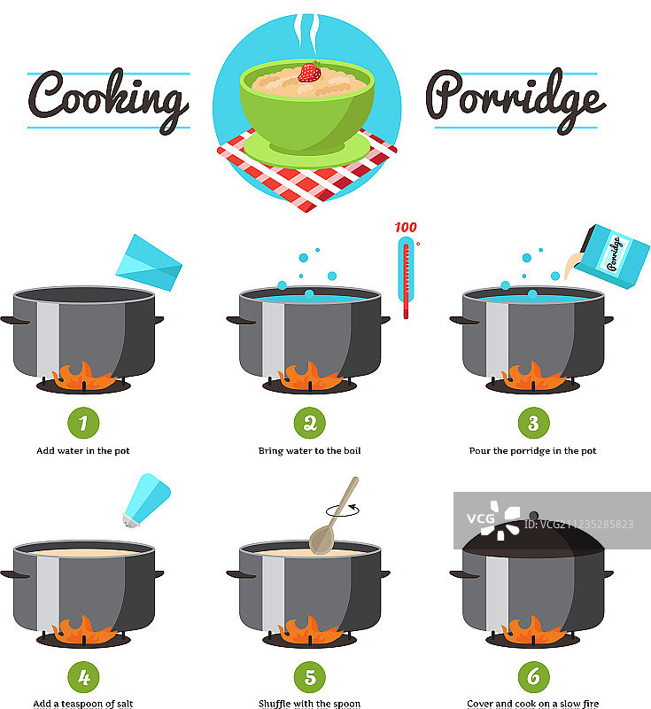 煮粥方法图片素材
