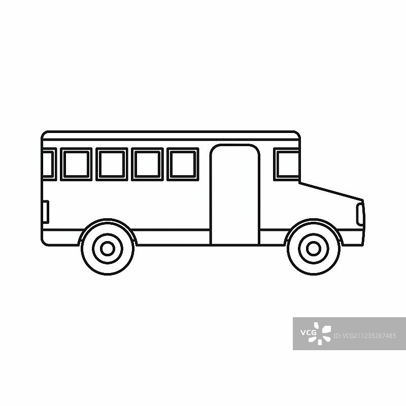 校车图标轮廓样式图片素材