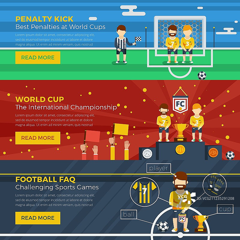 橄榄球横幅banner套装图片素材