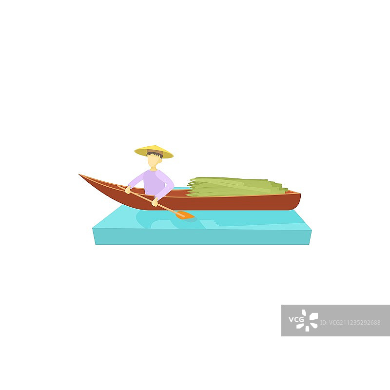 卡通风格的船上男人图标图片素材