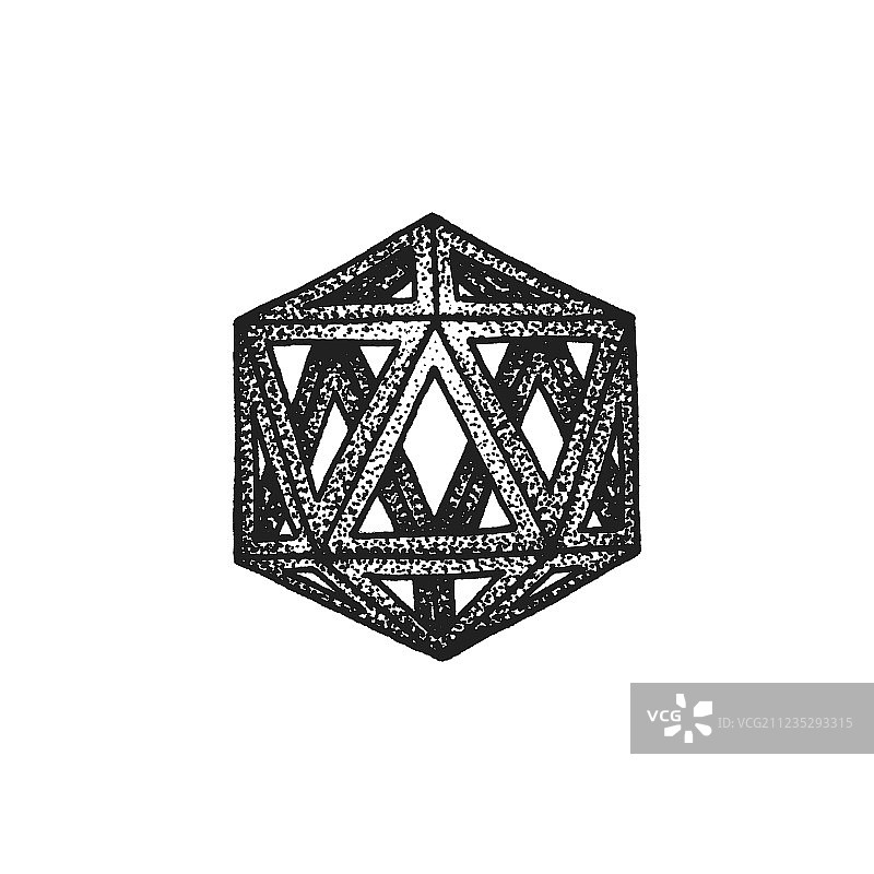 手绘点状多面体图片素材