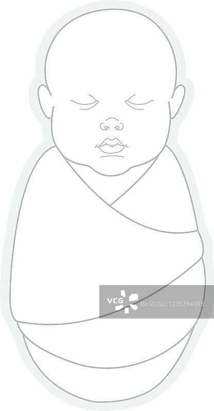 正在睡觉的襁褓中新生儿图片素材