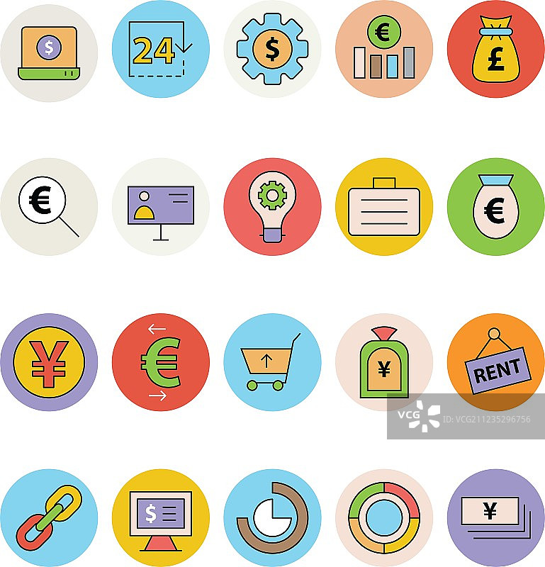 商业和办公彩色图标 13图片素材