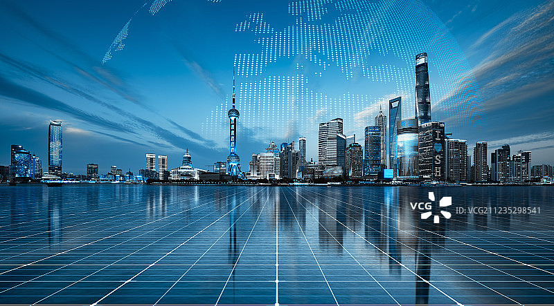 全球化概念的上海陆家嘴图片素材