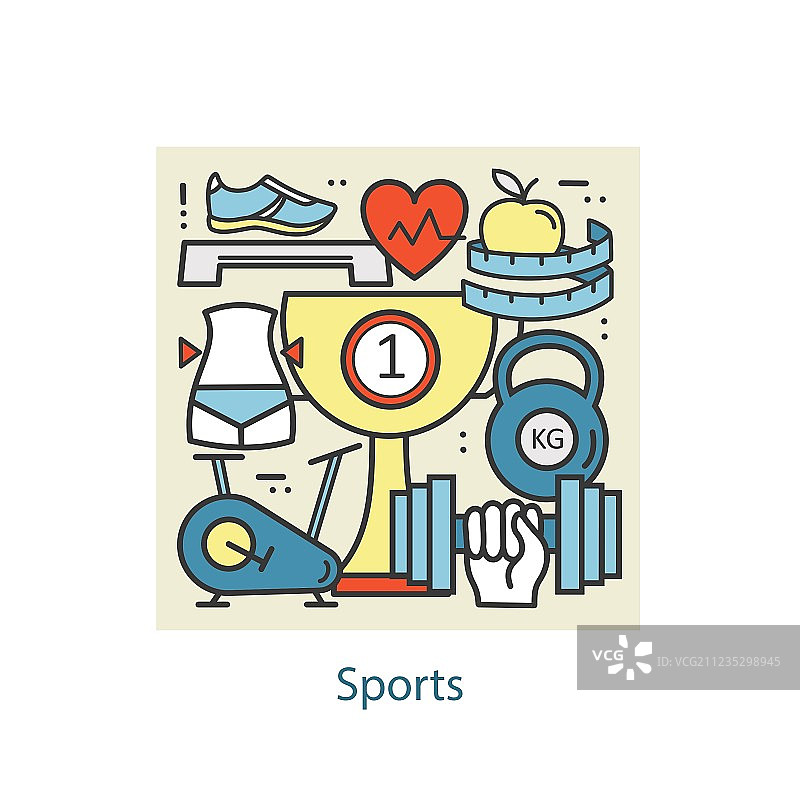 现代彩色细线概念运动主题图片素材