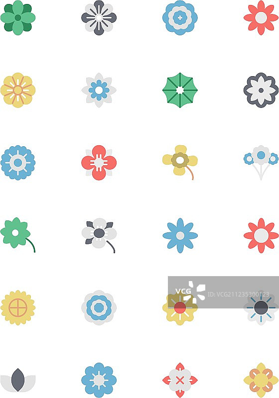 鲜花与花卉彩色图标1图片素材