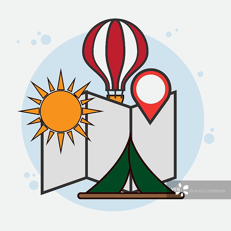 旅行设计图标合集图片素材