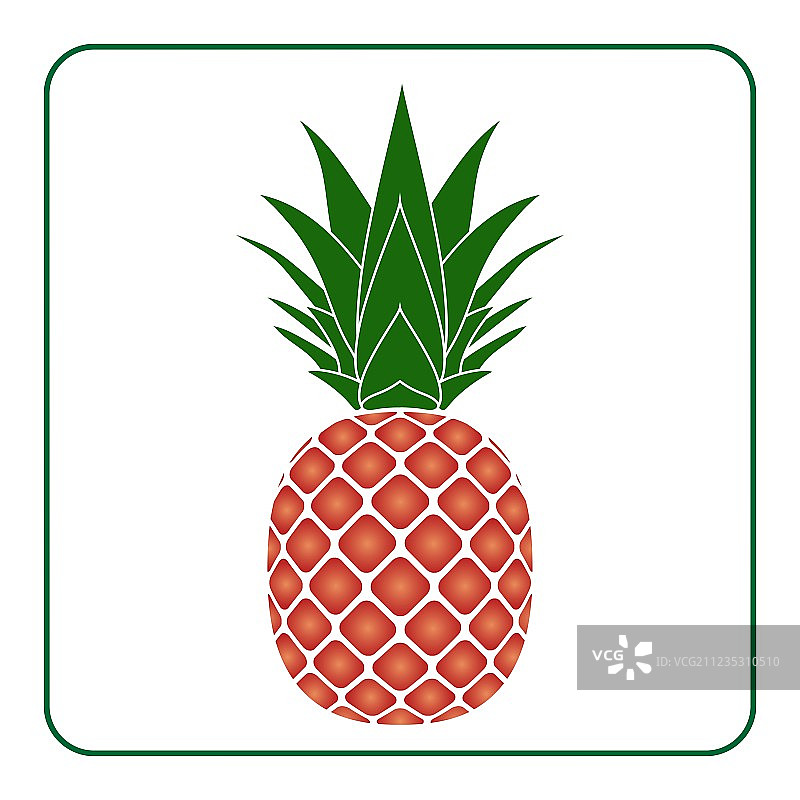 带有叶子图标的热带水果菠萝图片素材