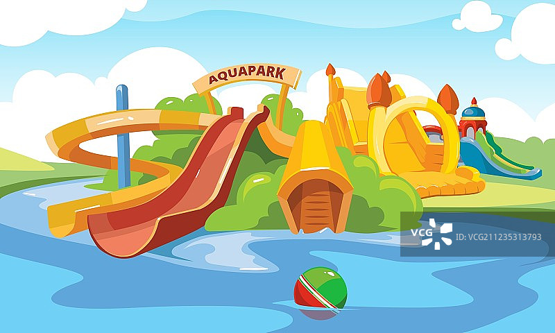 水上乐园的滑水道图片素材