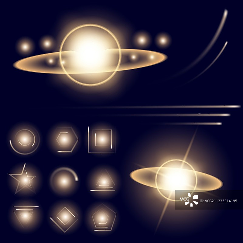 辉光效果创意概念套装图片素材