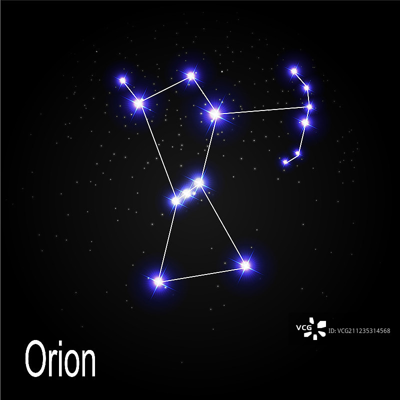 猎户座与美丽的明亮星星图片素材
