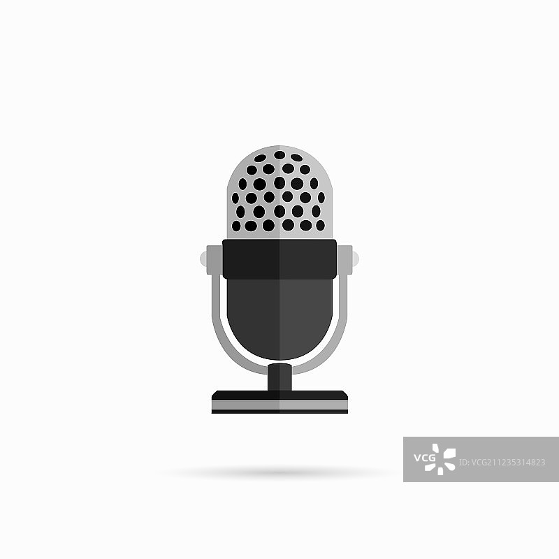 麦克风扁平设计隔离图片素材