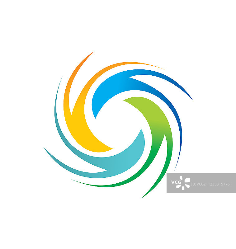 彩色圆形旋转标志图片素材