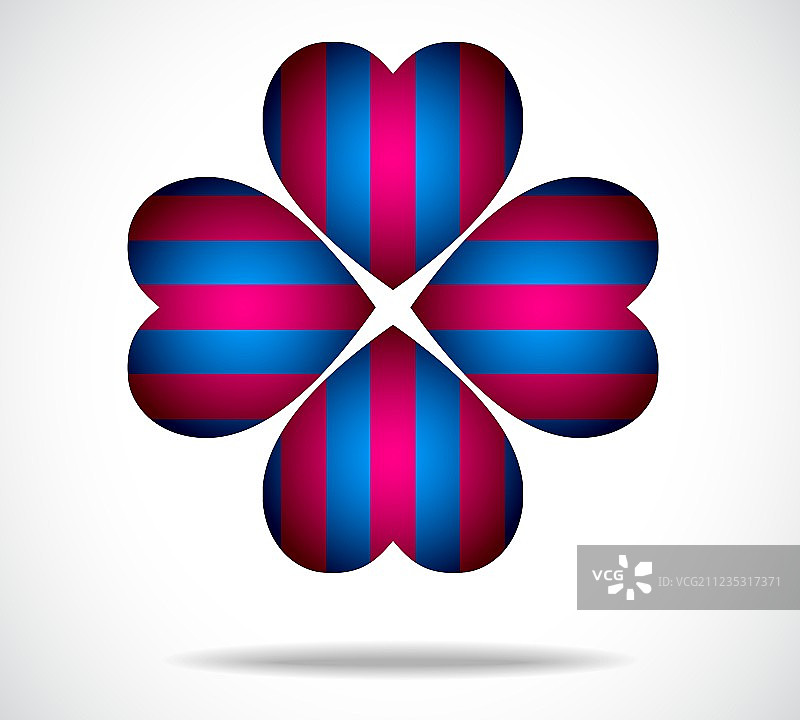 蓝色和石榴色爱心图片素材