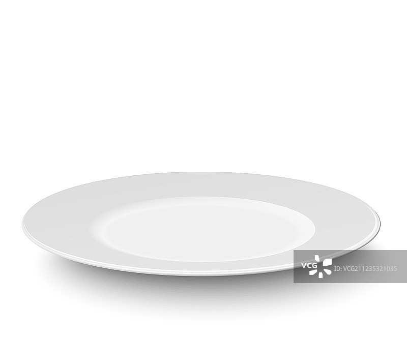 白色背景上的空盘子图片素材