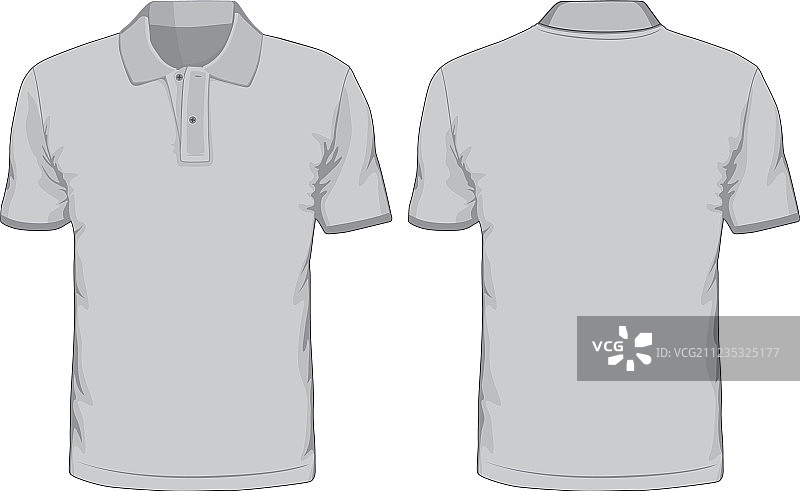 男士Polo衫模板（正面和背面图）图片素材