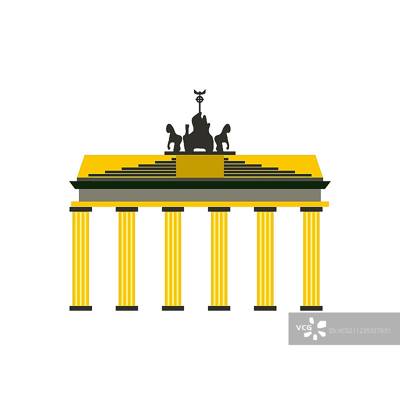 扁平风格的勃兰登堡门图标图片素材