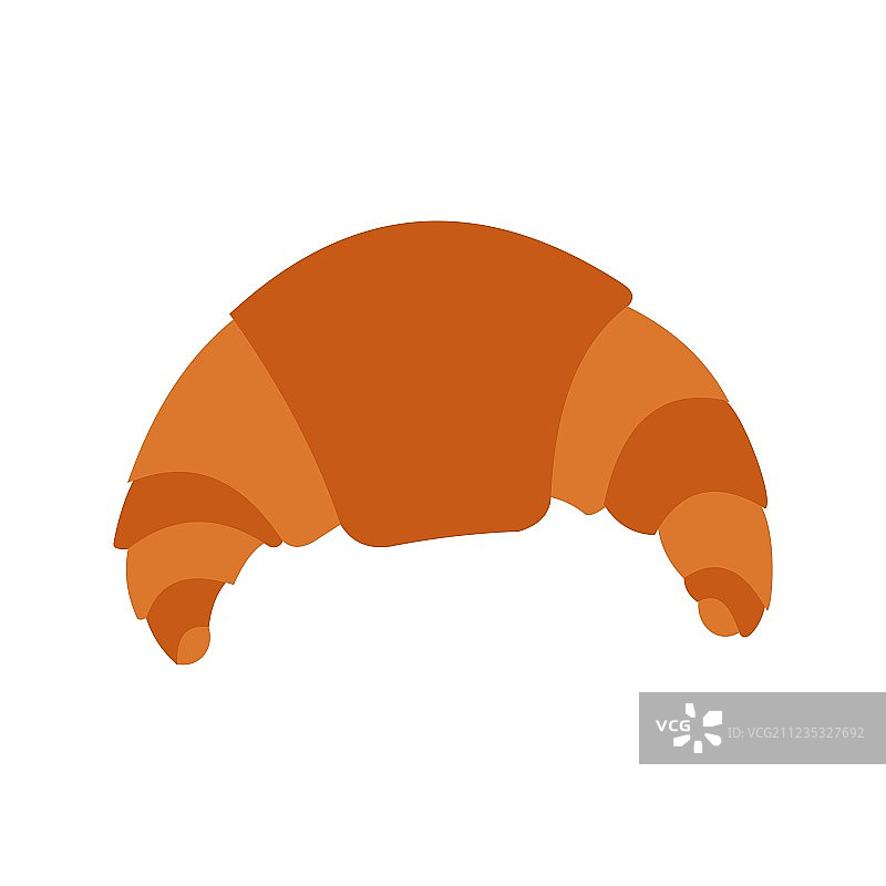 新鲜羊角面包图标扁平风格图片素材