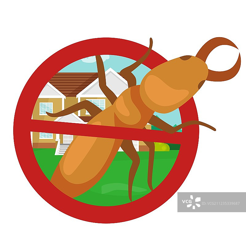 害虫防治概念与昆虫灭虫器图片素材