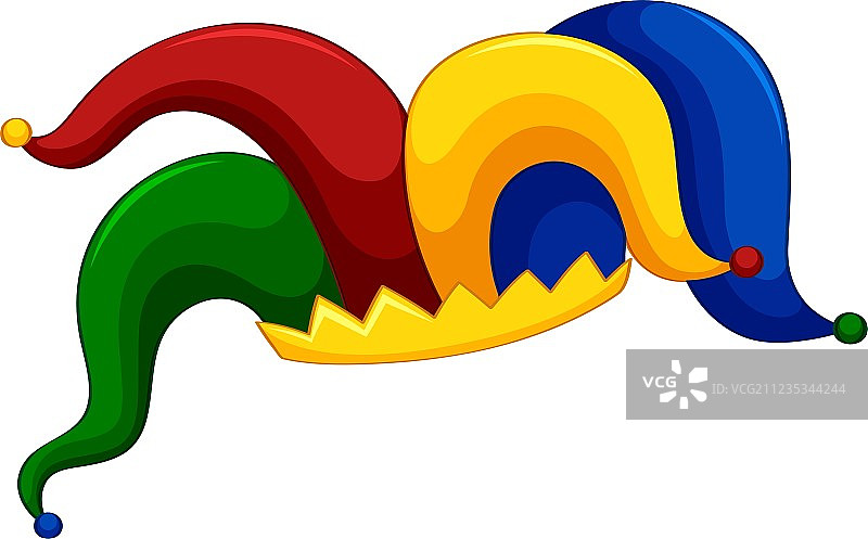 白色背景上的小丑帽图片素材