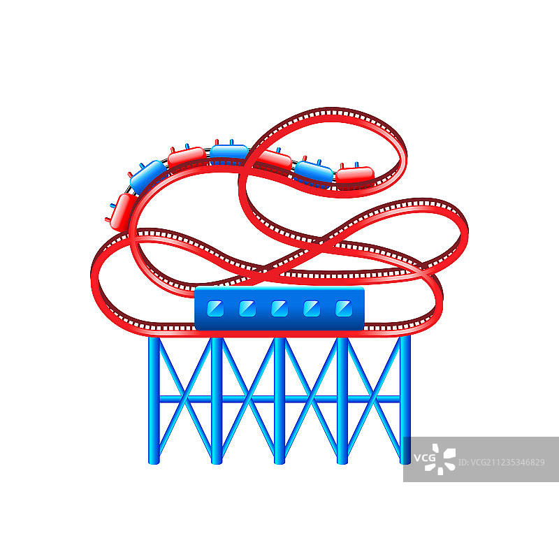 白色背景上的过山车图片素材