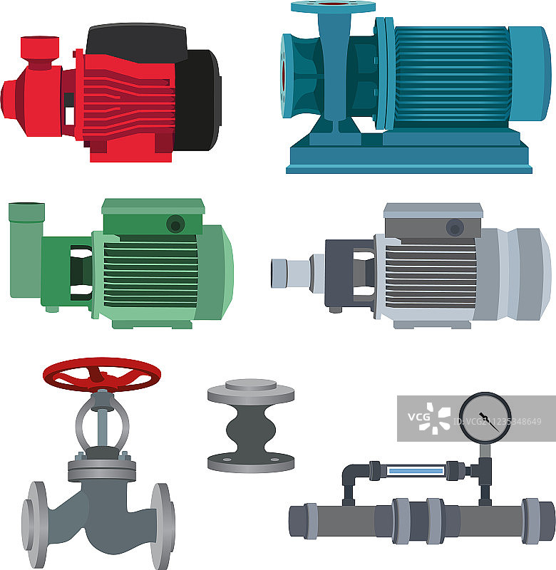 水泵阀门管道组件图片素材