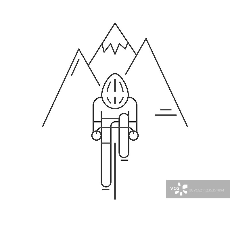 骑自行车者的正面现代照图片素材