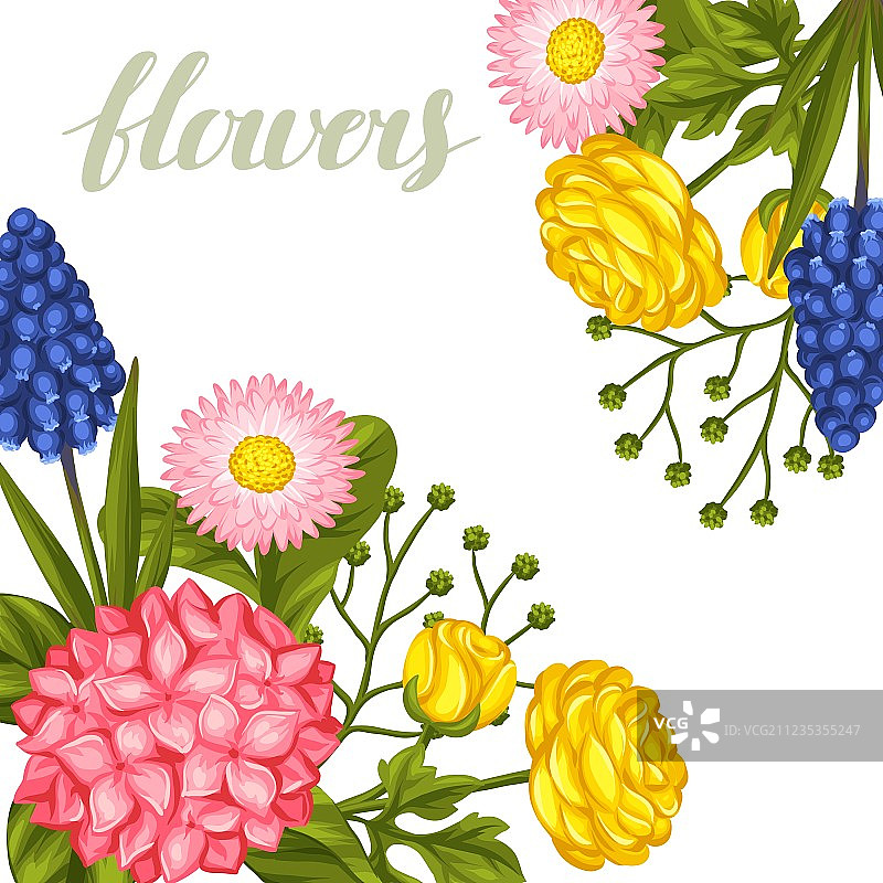 花园花卉装饰请柬图片素材