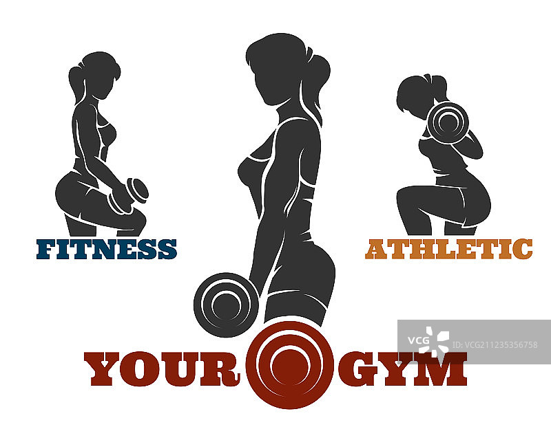 健身训练女性标志合集图片素材