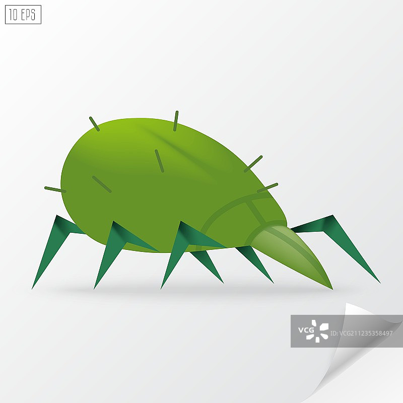 绿色卡通螨虫图片素材