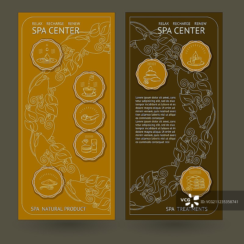带图标的Spa中心宣传单模板图片素材