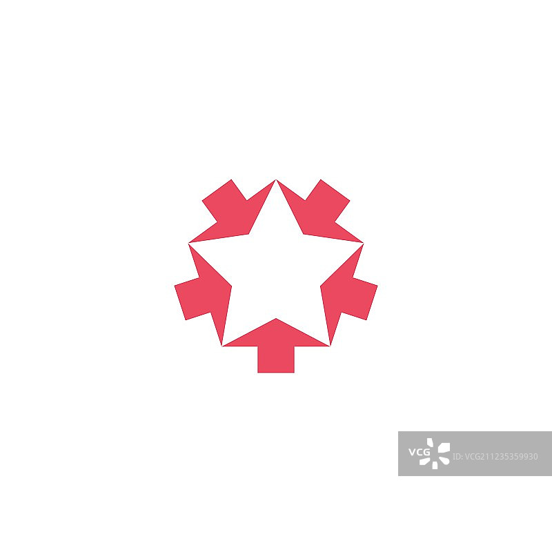 汇聚粉色五箭头logo样机图片素材