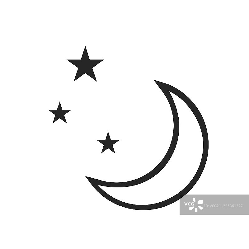 晴朗夜晚天气预报图标图片素材