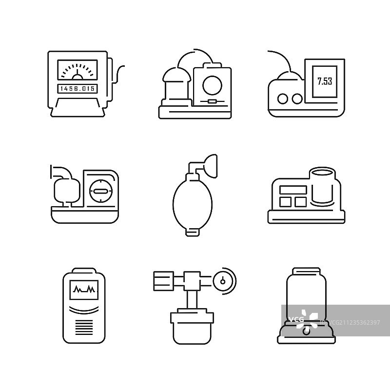 手术医疗设备图标集图片素材