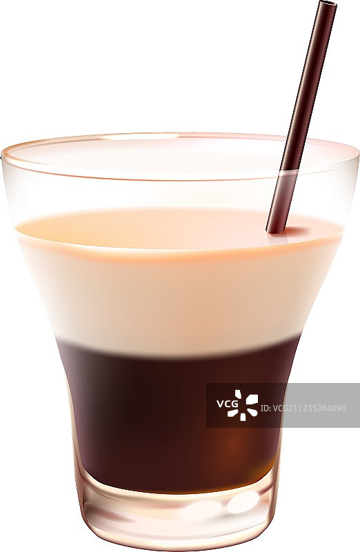 逼真的白色俄罗斯鸡尾酒图片素材