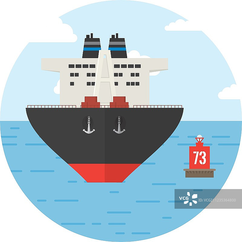 彩色货船物流圆形图标图片素材