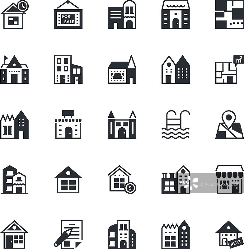 彩色房地产图标2图片素材