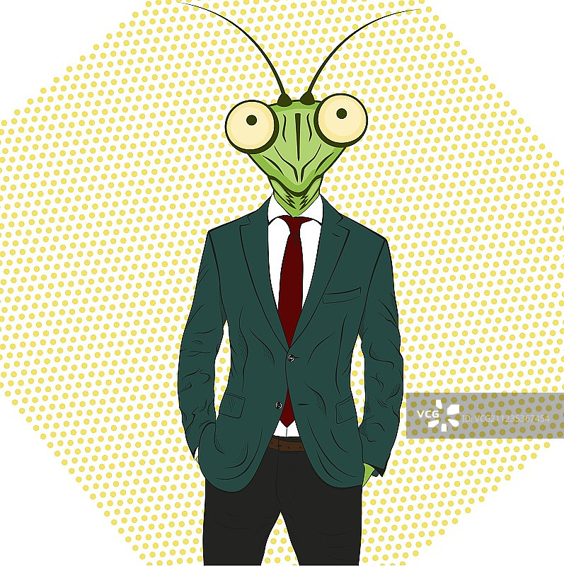 卡通螳螂角色图片素材