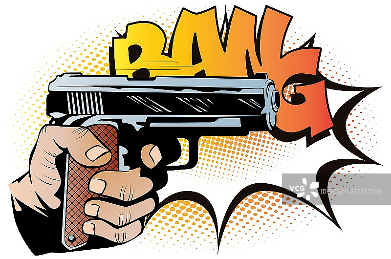 波普艺术风格的武器图片素材
