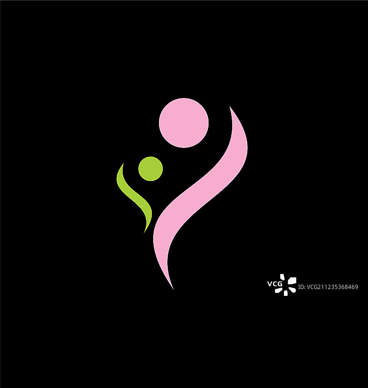 母子图标抽象标志图片素材