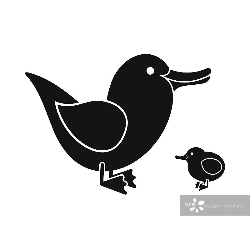 小鸭黑色图标图片素材