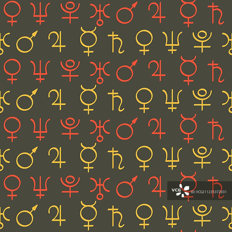 占星符号行星无缝图案图片素材